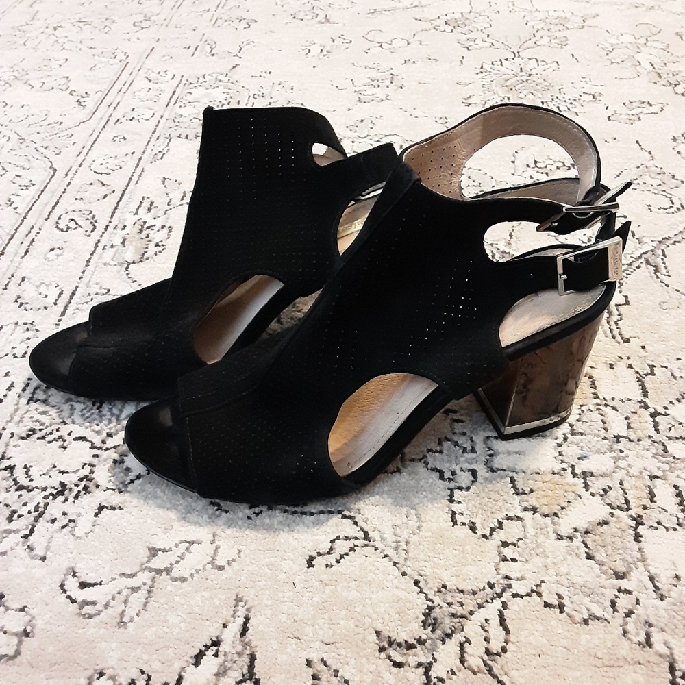 Louis et Cie Black Suede Block Heels